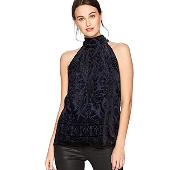 Max Studio Tops - NWOT Max Studio Velvet Devore Halter Top